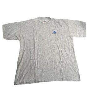 Vintage Adidas Shirt Size XL Grey Short Sleeve Embroidered Logo 90s USA MADE